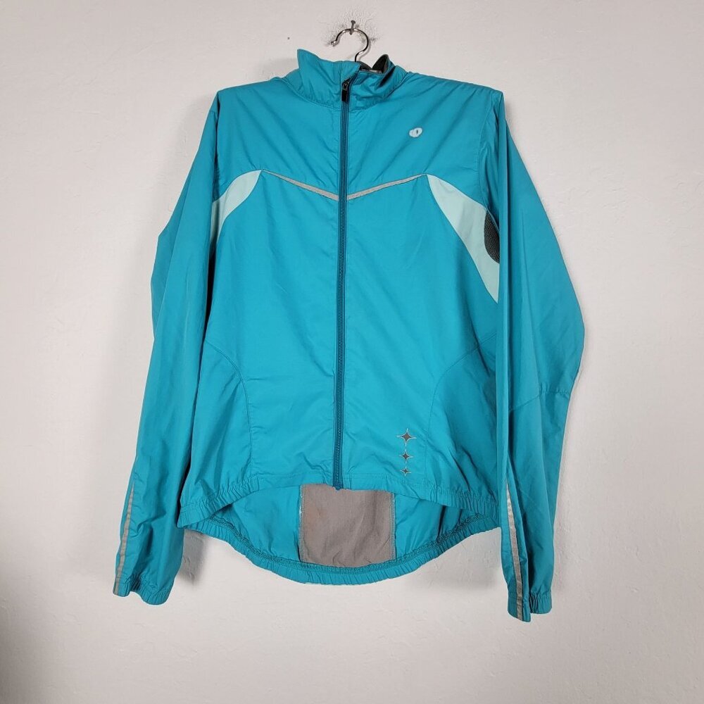 Pearl Izumi Womens Cycling Wind Jacket Medium Aqua Blue Full-Zip Lightweight